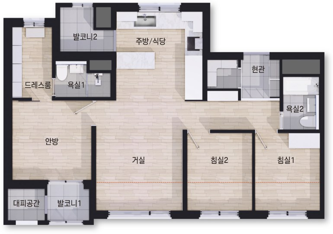 65㎡A 평면도