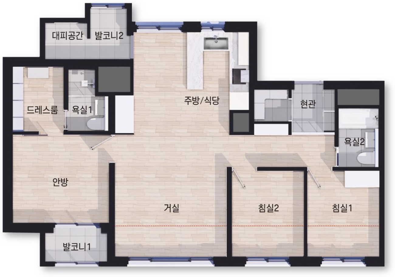 65㎡B 평면도